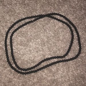 Black bead wrap necklace